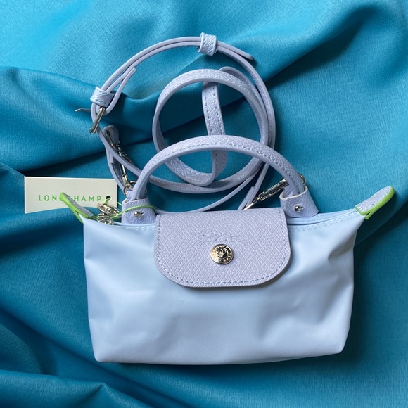 Longchamp Handbags - Longchamp Le Pliage Sky Blue Canvas Shoulder Bag
